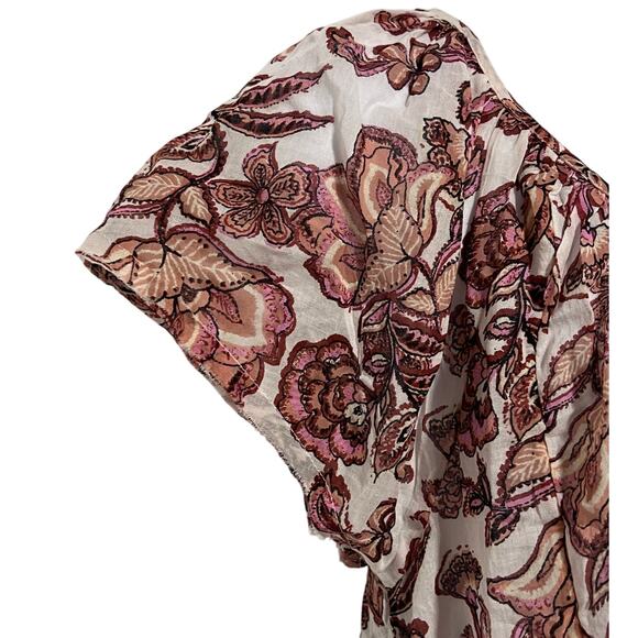 FREE PEOPLE WOMENS TOP KAUAI GETAWAY COTTON IVORY COMBO BOHO SIZE SMALL NEW - Picture 10 of 15